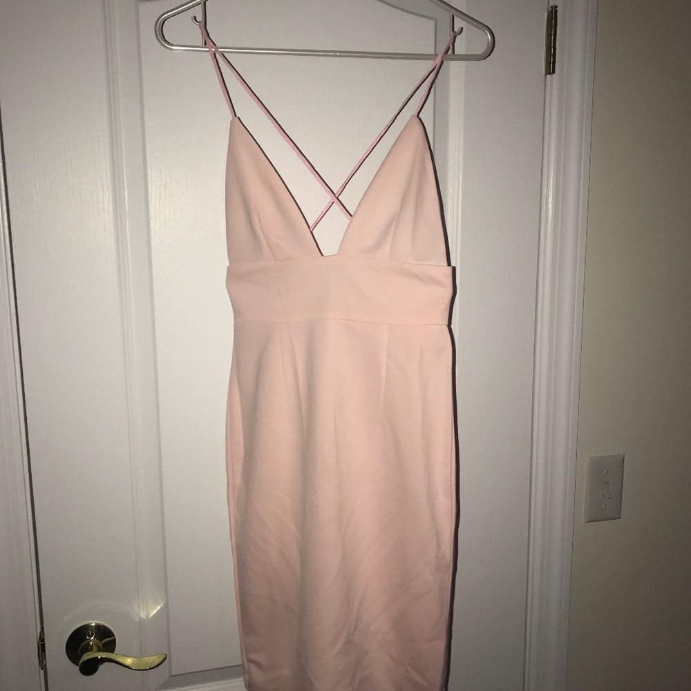 Pink Crossed Back Dress